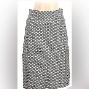 Margaret M Black and White Pencil Skirt